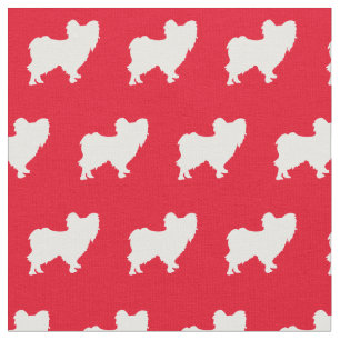 Tissu Papillon Chien Silhouette Animal Rouge