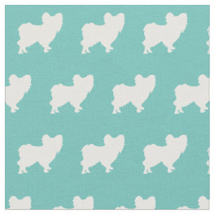 Tissu Papillon Chien Silhouette Animal Turquoise