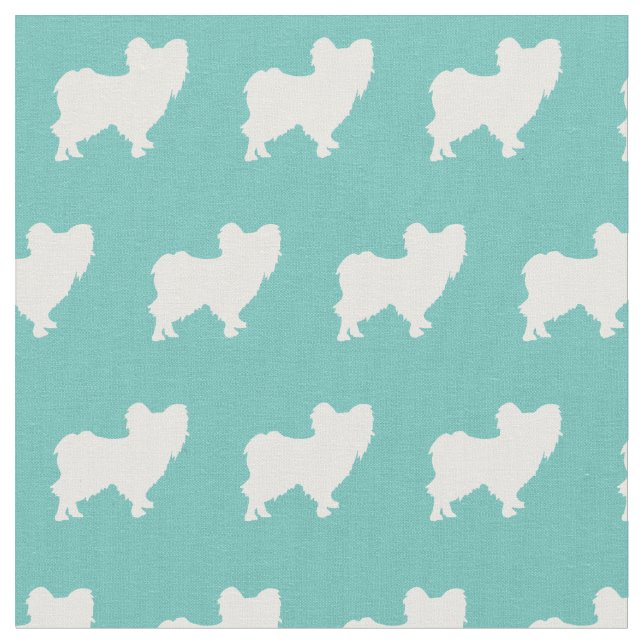 Tissu Papillon Chien Silhouette Animal Turquoise (Fermer)