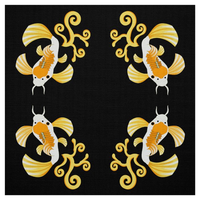Tissu Papillon d'or Koi natation (Échantillon)
