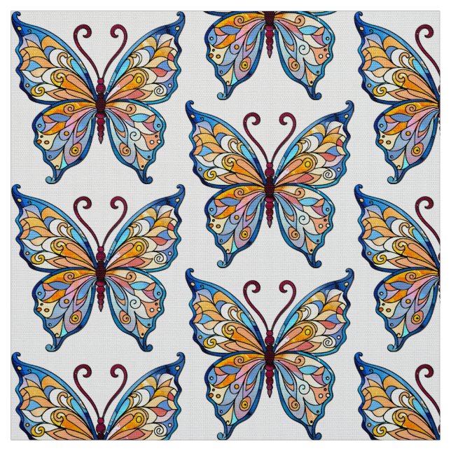 Tissu Papillon fantaisiste coloré charmant (Échantillon)