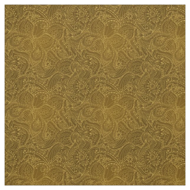 Tissu Papillon Floral naturel de luxe moderne or (Échantillon)
