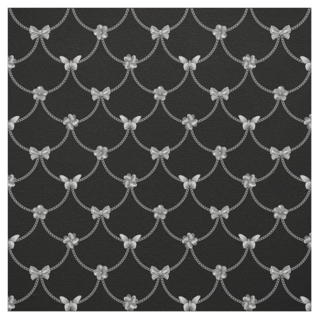 Tissu Papillon floral naturel moderne Silver de luxe (Échantillon)