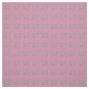 Tissu Papillon gris argenté Abstrait personnalisé Magent