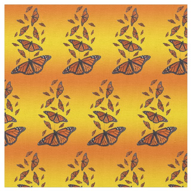 Tissu Papillon Monarque (Explosion Solaire) (Fermer)
