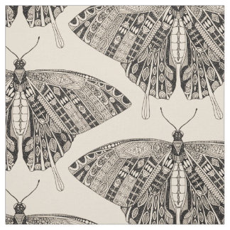 Tissu papillon noir blanc
