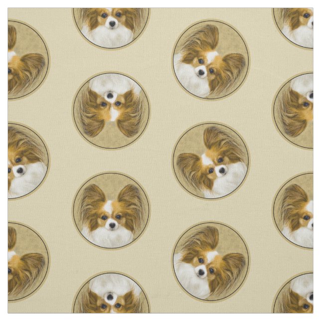 Tissu Papillon Peinture citron et blanc Art original chi (Échantillon)