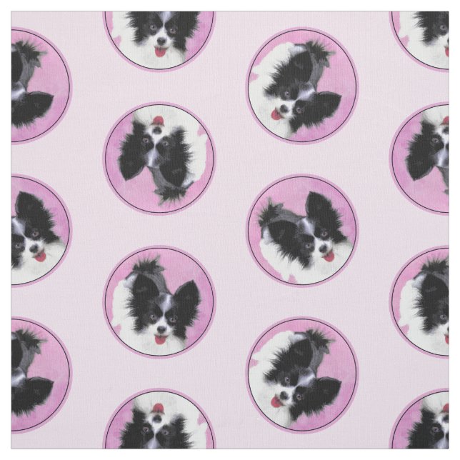 Tissu Papillon Peinture Noir et Blanc Original Chien Art (Échantillon)