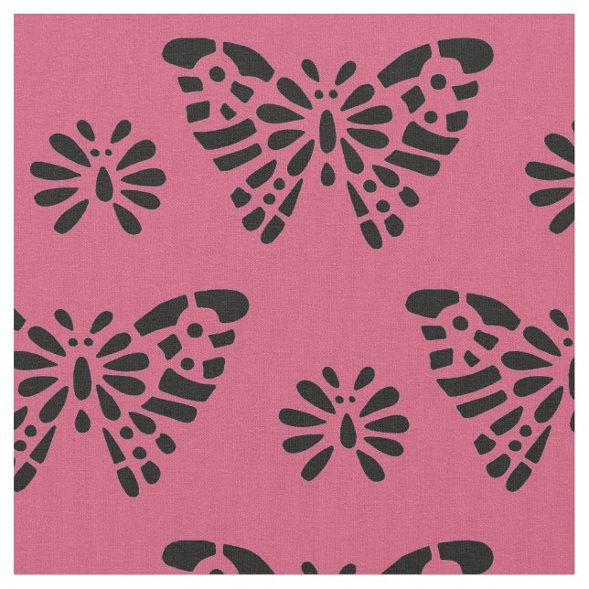 Tissu Papillon rose (Fermer)