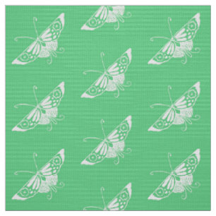 Tissu Papillon stylisé de Deco, vert en bon état