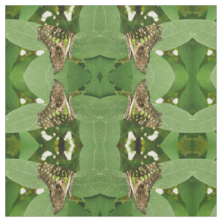 Tissu Papillon vert Iridescente Tropical Motif