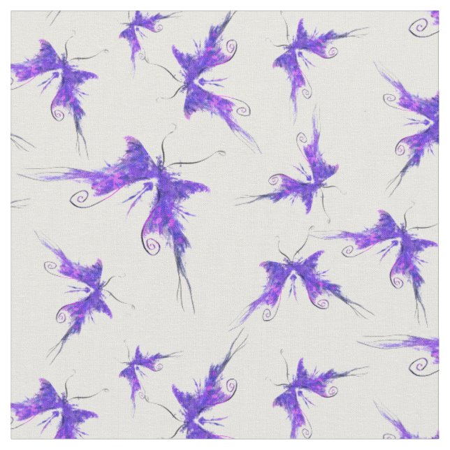 Tissu Papillon Violet Artistique (Fermer)