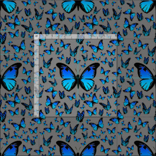 Tissu papillons bleus
