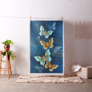 Tissu Papillons dorés