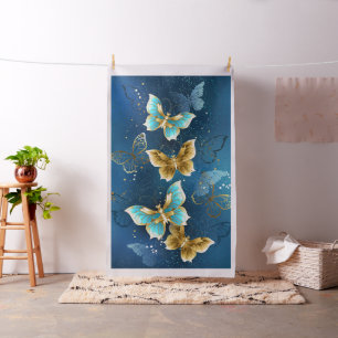 Tissu Papillons dorés