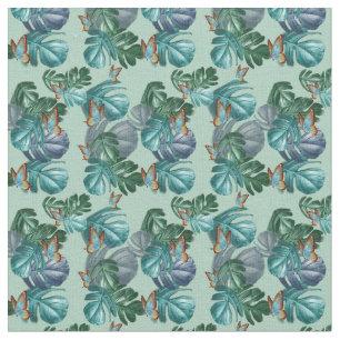 Tissu Papillons du Paradis Tropical Splash en Blues,