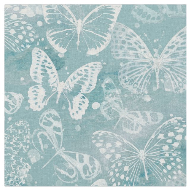Tissu Papillons en marbre vert de mer (Fermer)