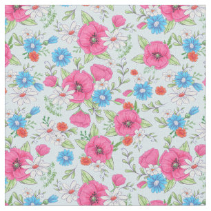 Tissu Papillons et marguerites