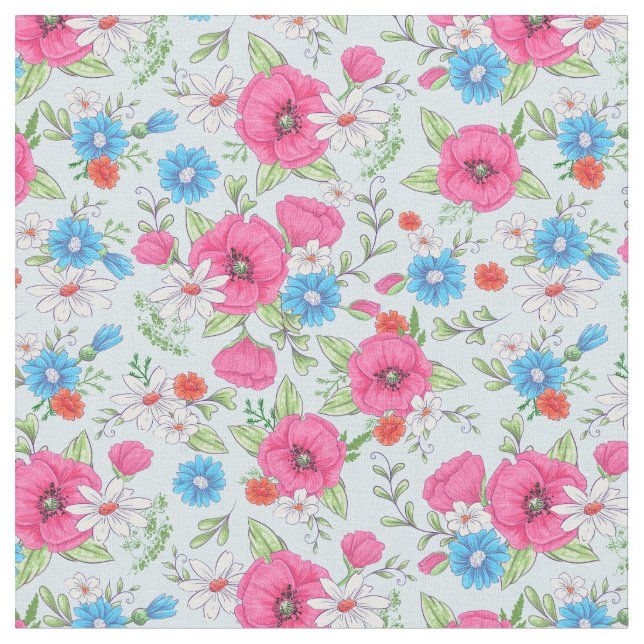 Tissu Papillons et marguerites (Fermer)