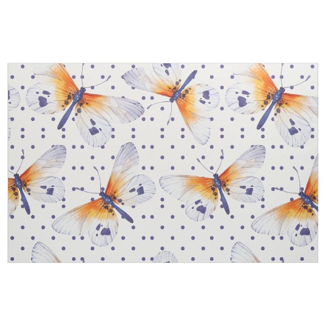 Tissu Papillons Et Pois (Fat Quarter)