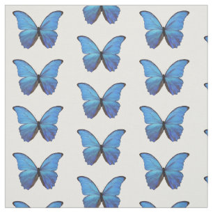 Tissu - Papillons Morpho Bleus