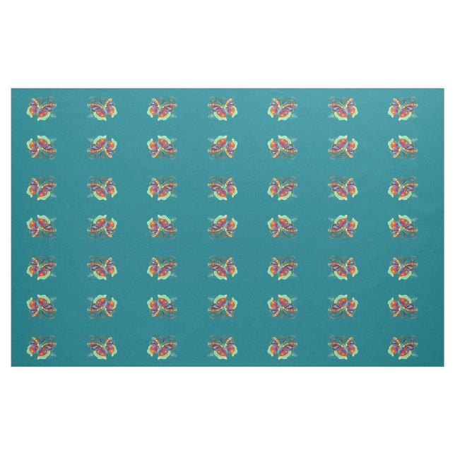 Tissu papillons multicolores #2 motif (Fat Quarter)