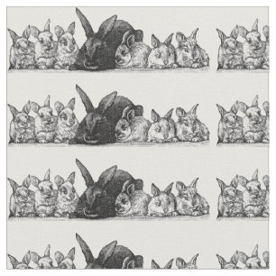 Tissu Pâques Animaux Mignons Vintage