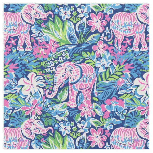 Tissu Parade du jardin des éléphants (Fermer)