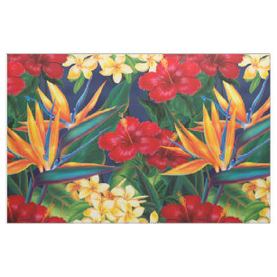 Tissu Paradis tropical Floral hawaïen