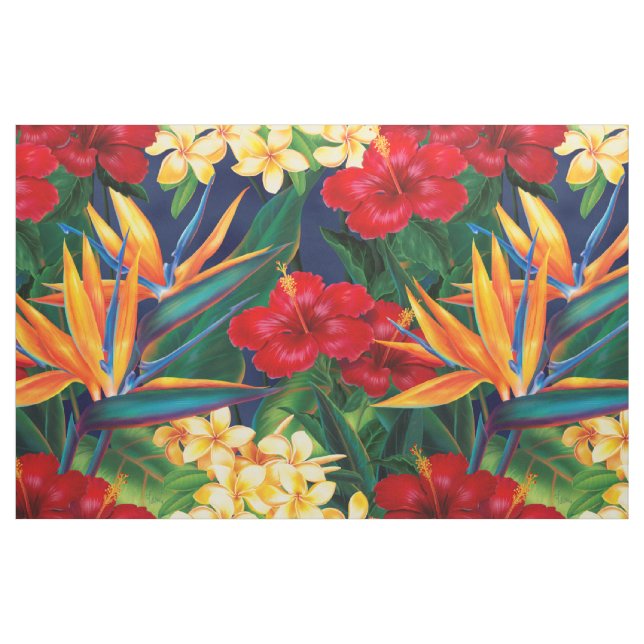 Tissu Paradis tropical Floral hawaïen (Fat Quarter)