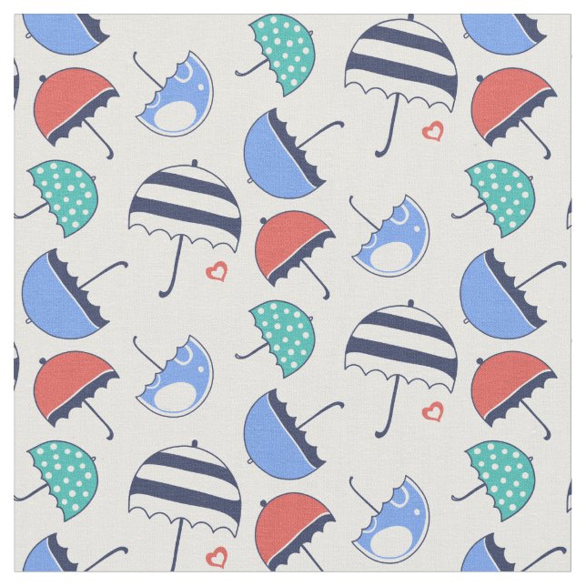 Tissu Parapluies mignons (Fermer)