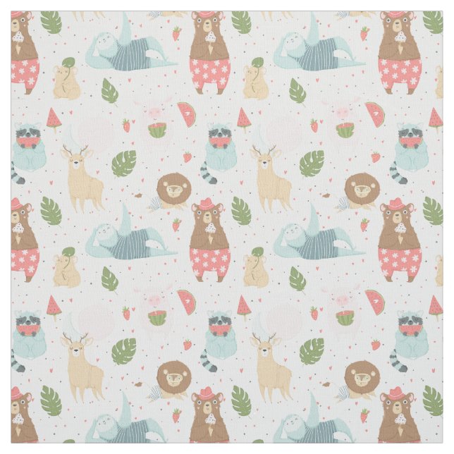 Tissu Paresse et motif d'amis (Échantillon)
