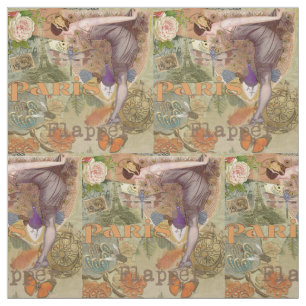 Tissu Paris Flapper Art Déco Peacock Vintage