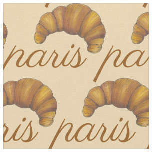 Tissu Paris France Croissant Pâtisserie Boulangerie