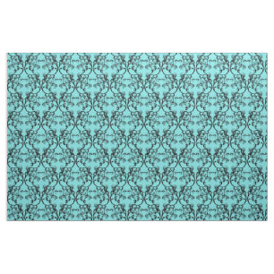 Tissu parisien de motif de damassé de turquoise d