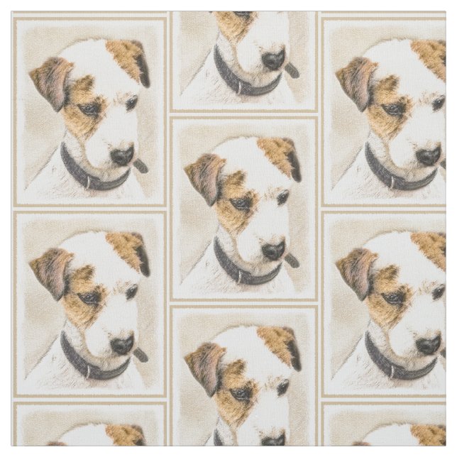 Tissu Parson Jack Russell Terrier Peinture - Dog Art (Échantillon)