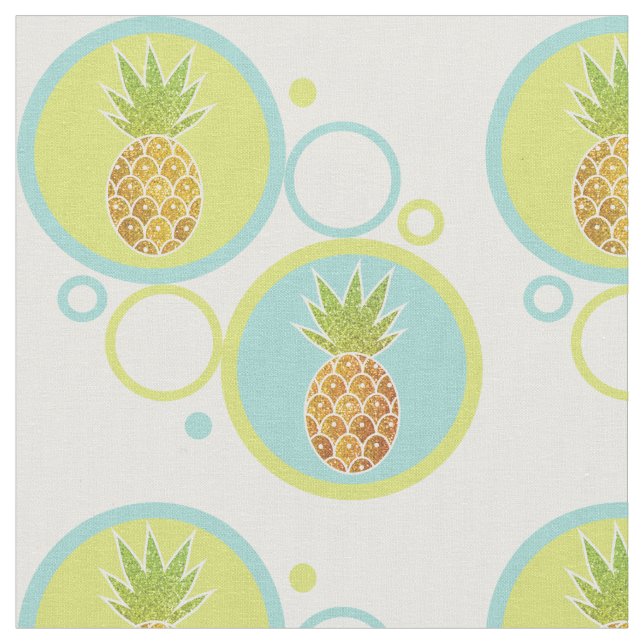 Tissu Parties scintillant Ananas Tropical avec Motif Cer (Fermer)