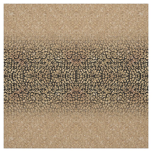 Tissu Parties scintillant d'or noir tendance Leopard Omb (Échantillon)