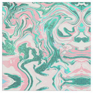 Tissu Parties scintillant moderne blanche rose Turquoise