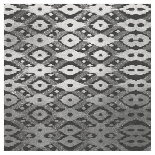 Tissu Parties scintillant moderne Bohème Noir Argent Mot