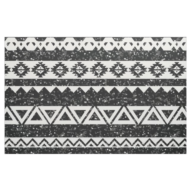 Tissu Parties scintillant noire Tribal Aztec Formes géom (Fat Quarter)