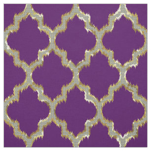 Tissu Parties scintillant or Faux Quatrefoil Ikat