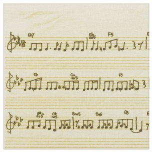 Tissu Partition manuscrite Notes de chansons Antique Ivo