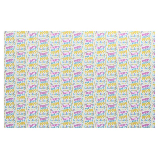 Tissu Party Like It’s 1999®™ – Neon Soundtrack (Fat Quarter)