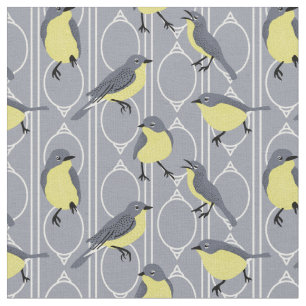 Tissu Parulines de Kirtland Amateurs d'oiseaux gris et j