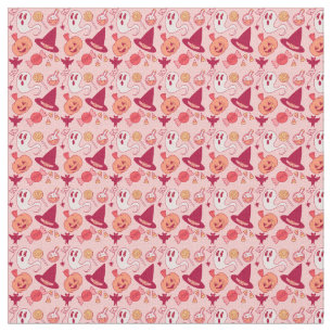 Tissu Pas si effrayant Halloween rose fantômes mignons e