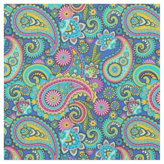 Tissu - Pasley Vert et Bleu (Fermer)
