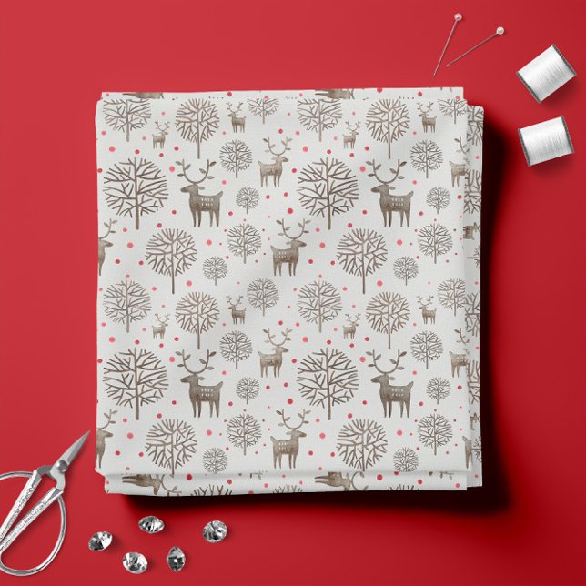 Tissu Pastel Blue 🦌 Cute Reindeer Motif (Pastel Blue 🦌 Cute Reindeer Pattern Fabric -- Choose from 7 Fabric Types)