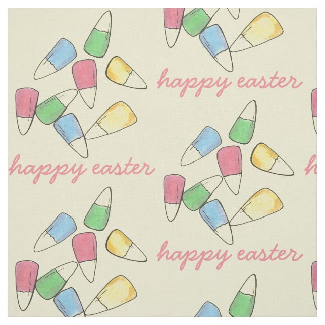 Tissu Pastel Candy Corn Pâques Panier Candies Printemps (Échantillon)