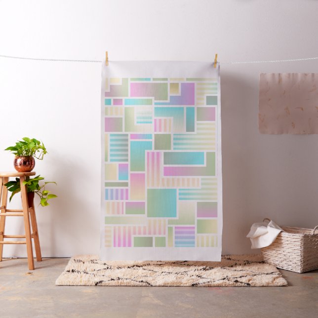 Tissu Pastel Color Blocks Design Fabric Material (In Situ)